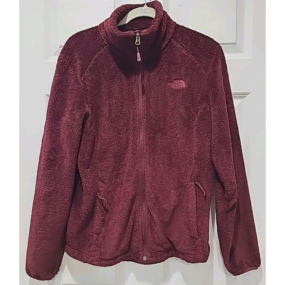 The North Face Women's Burgundy Wine Full Zip Thick Fleece Jacket Size M (L)